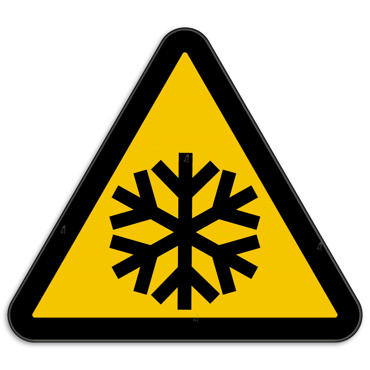 Waarschuwingsbord W010 - Gevaar voor lage temperatuur en/of bevriezing