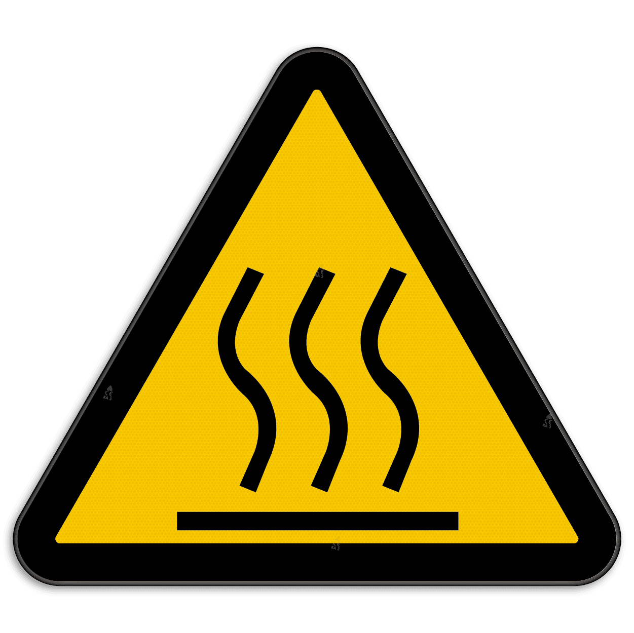 Waarschuwingsbord W017 - Gevaar voor heet oppervlak