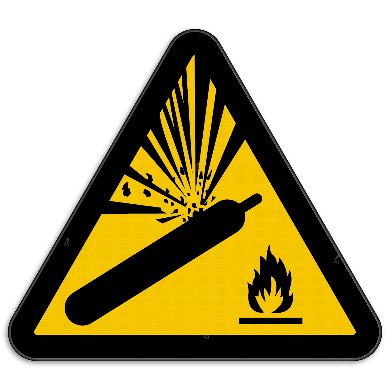 Waarschuwingsbord W029 - Gevaar voor Gascilinder onder druk
