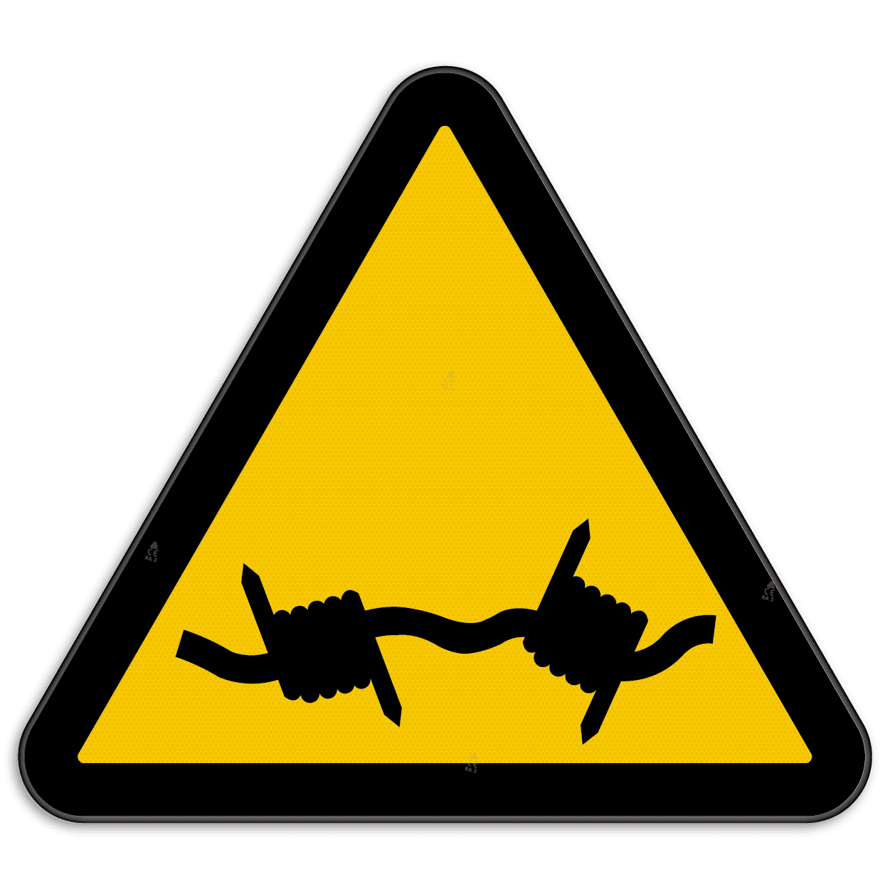 Waarschuwingsbord W033 - Gevaar voor prikkeldraad