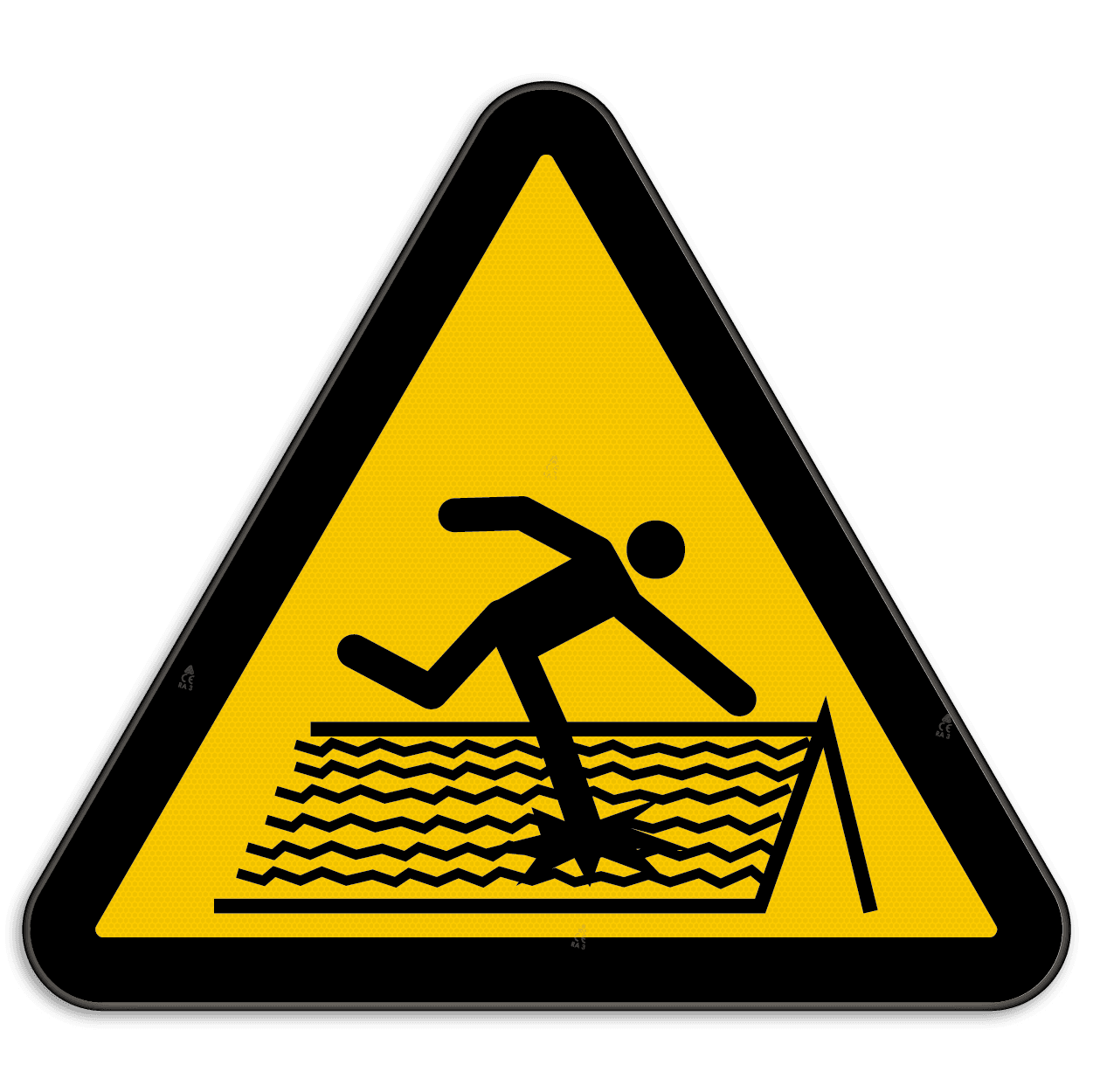 Waarschuwingsbord W036 - Gevaar voor zacht, breekbaar dak
