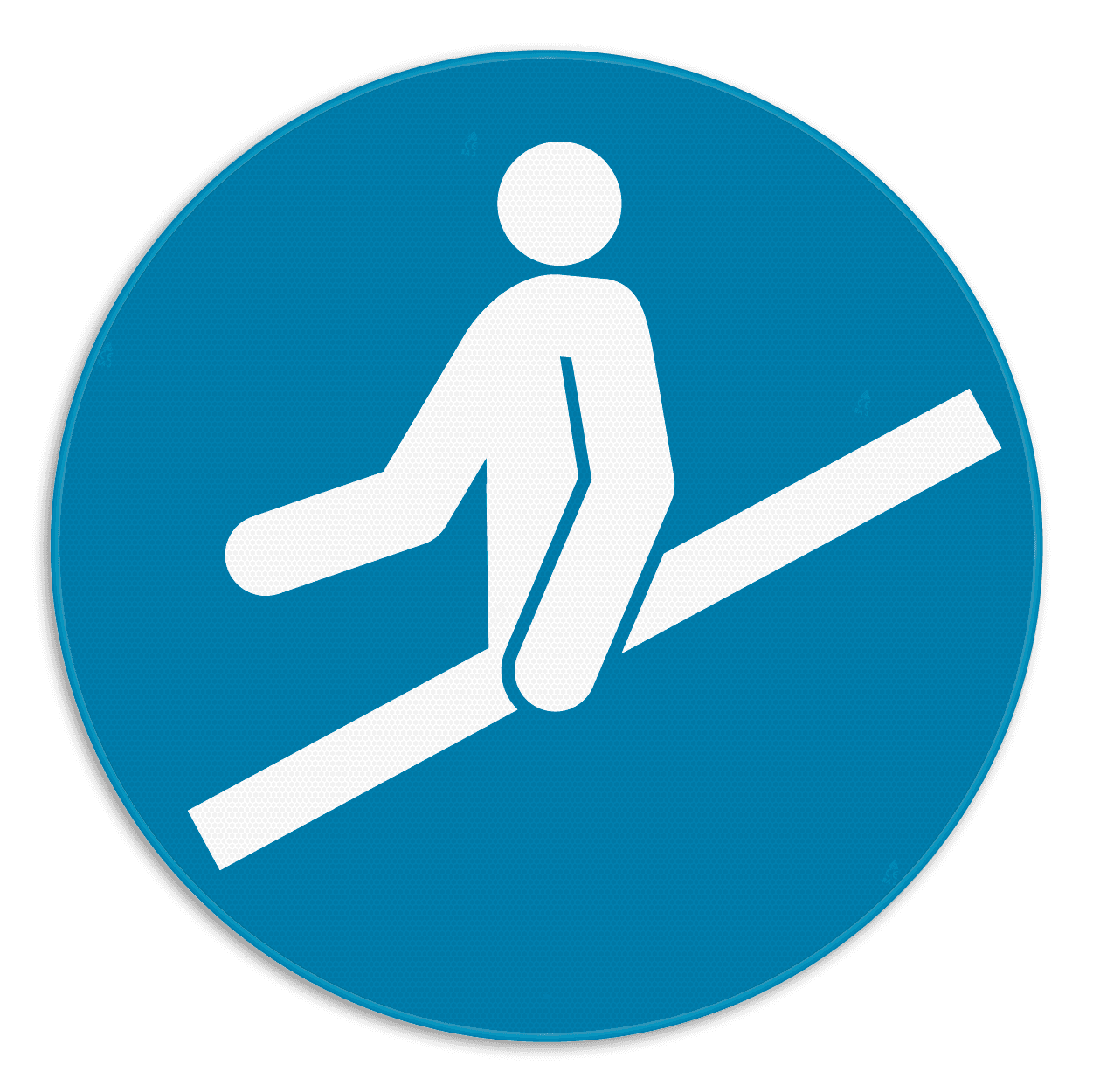 Veiligheidsbord - Hand aan reling verplicht - M012