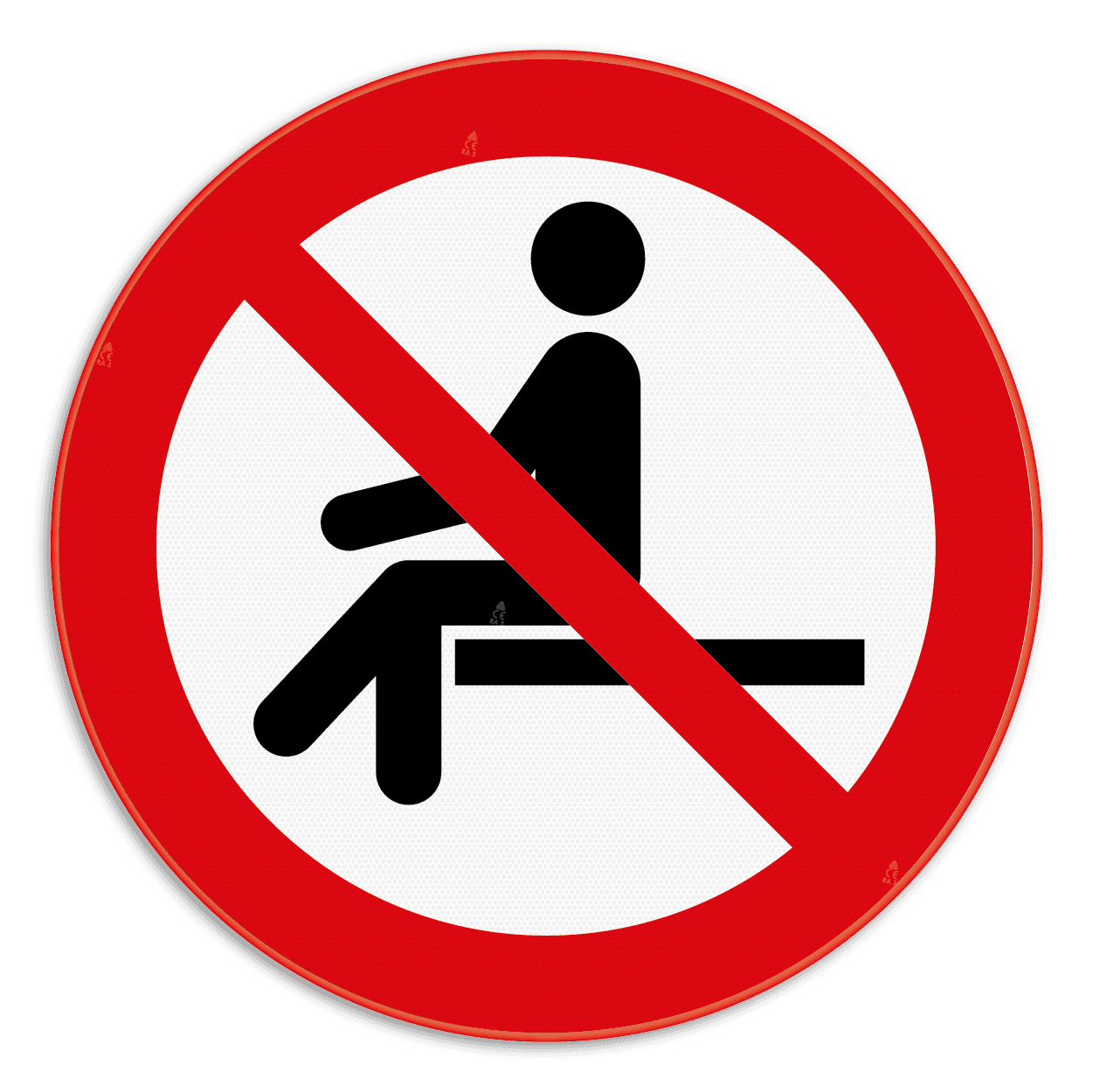 Verbodsbord - Verboden te zitten - pictogram P018