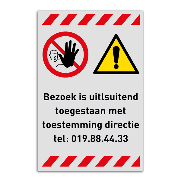 Veiligheidsbord - Geen toegang voor bezoekers