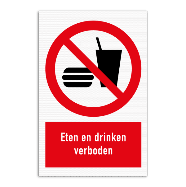 Verbodsbord - Eten en drinken verboden - P022