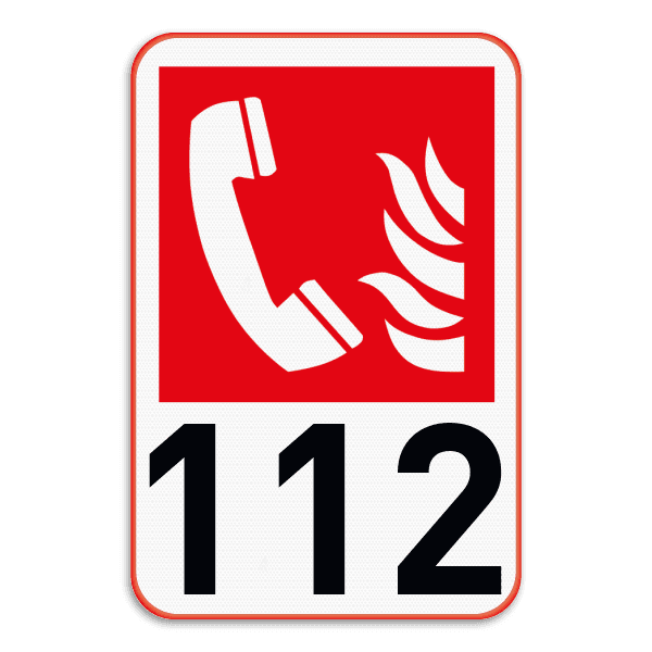 Brand veiligheidsbord F006 - Telefoon voor brandalarm met tekst