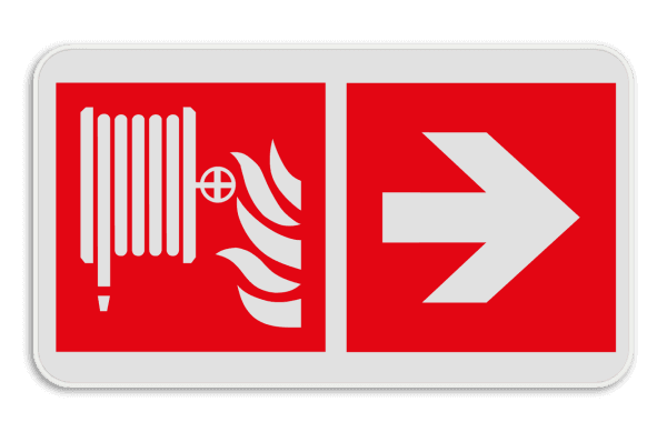 Panneau d'incendie - F002 - Lance d'incendie avec flèche