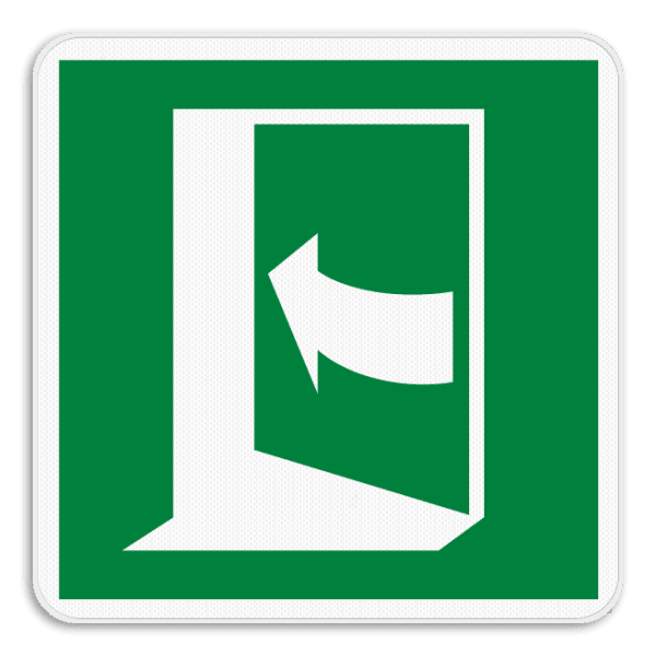 Vluchtroute bord E022 - Deur opent door links te drukken