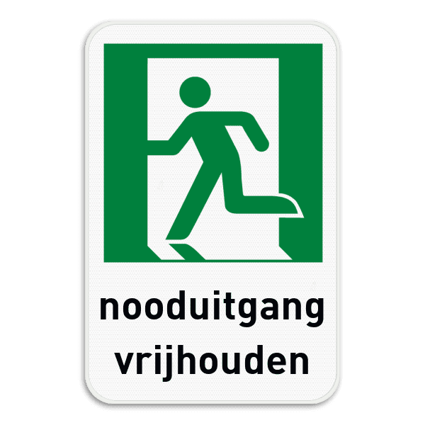 Vluchtroutebord - Nooduitgang met tekst