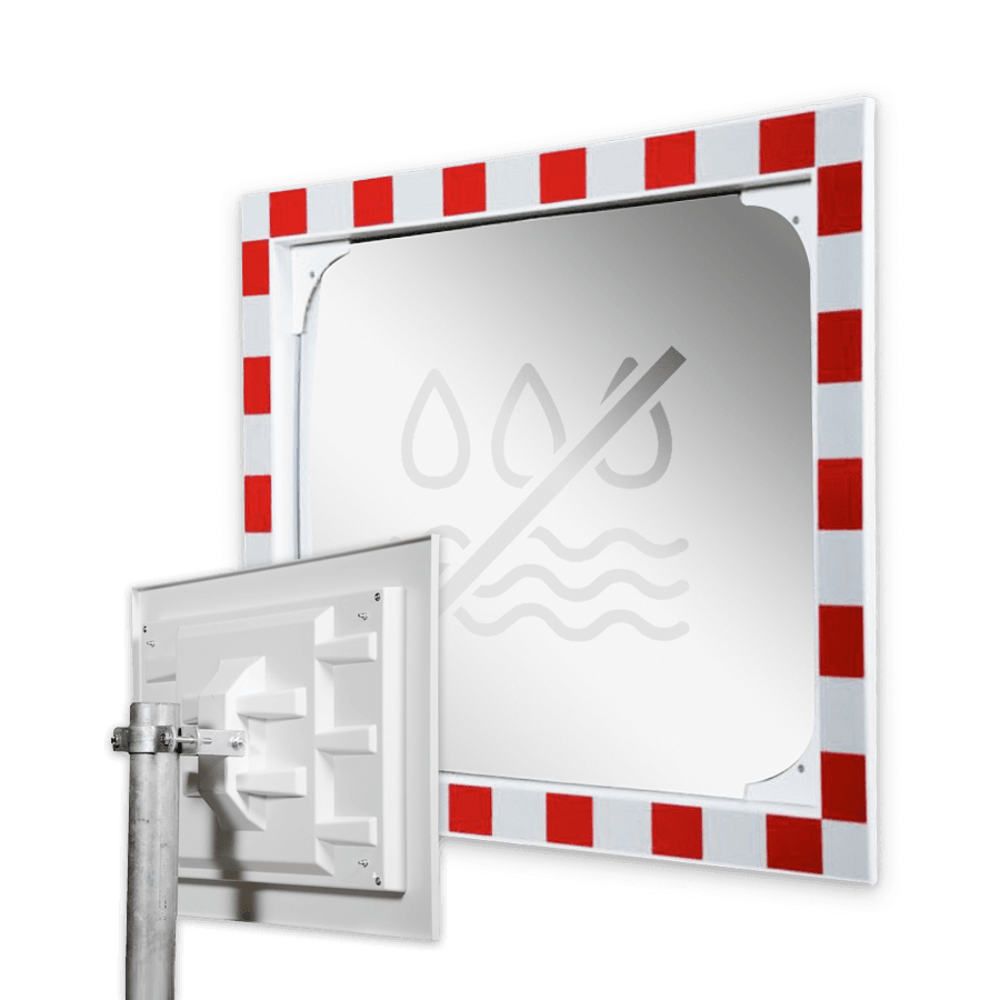 Miroir de circulation anti-condensation 600x400mm en acier inoxydable