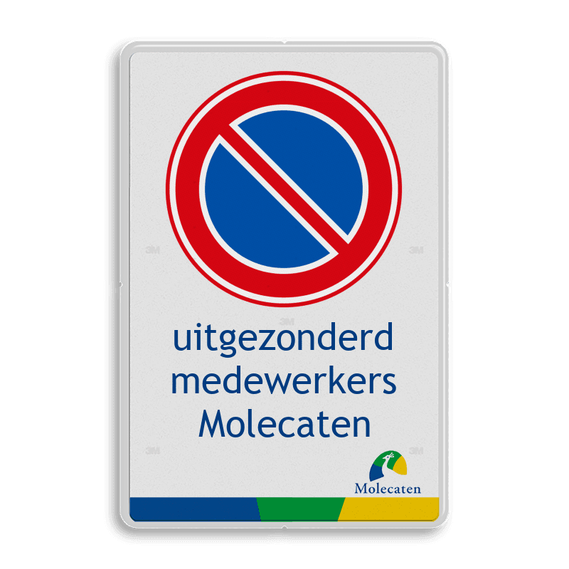 Bord parkeren medewerkers - huisstijl Molecaten