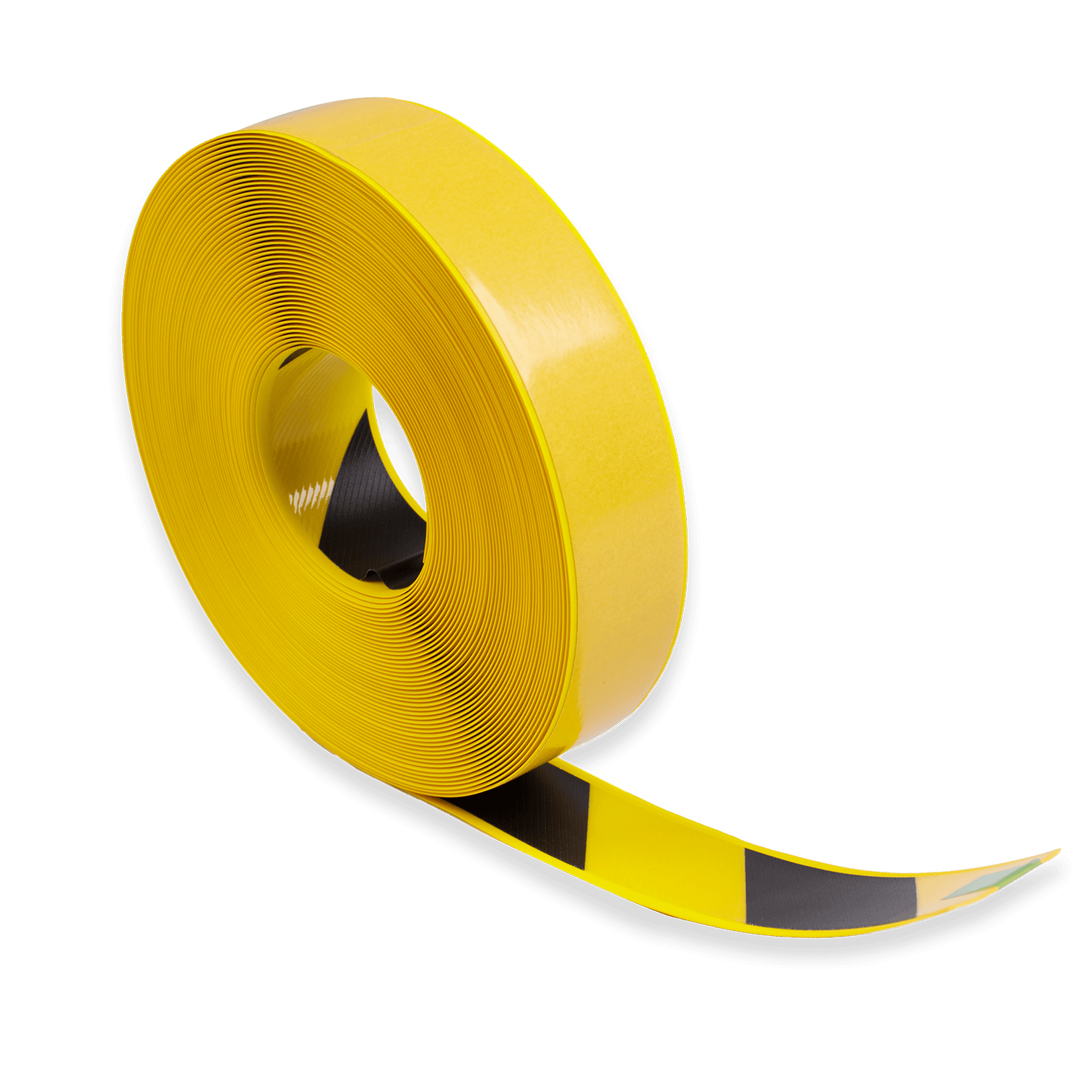 Vloermarkering tape PVC 50mm extra sterk - geel/zwart - rol 25 meter