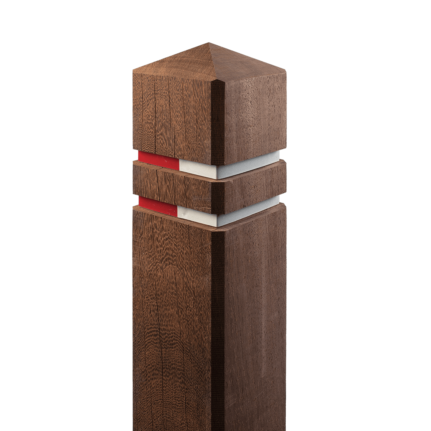 Poteau carré anti-stationnement en bois FSC – Borne tête de diamant