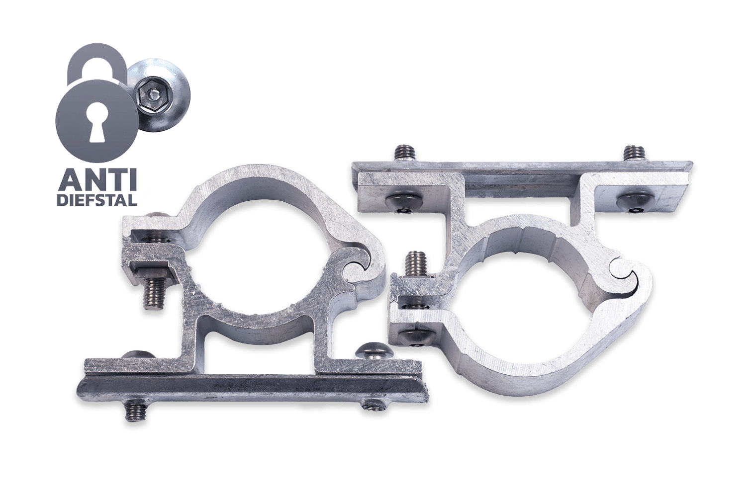 Rohrschellen-set Ø48mm | Anti-Diebstahl Variante