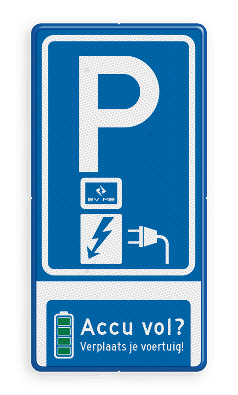 Verkeersbord E08o - accu vol - EV ME met logo