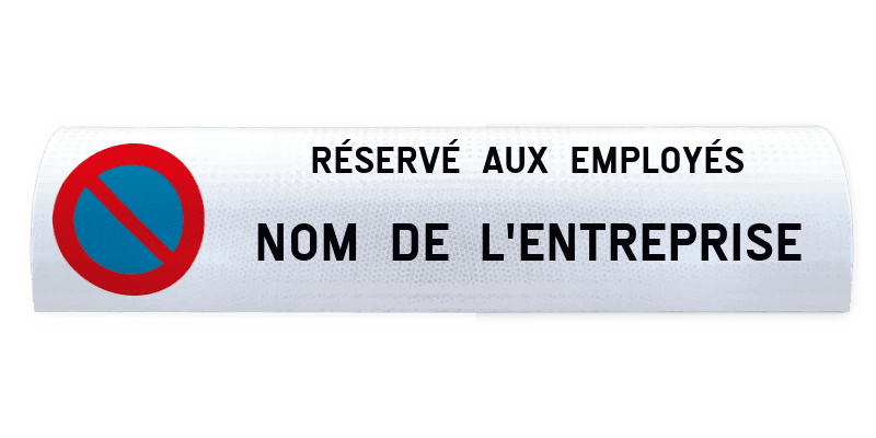 Panneau pour butée de parking en béton – Réservé aux employés – 600x300mm