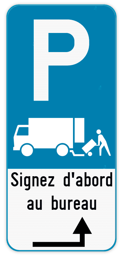 Panneau de stationnement - Réservé aux livraisons - Votre texte - Flèches indicatives