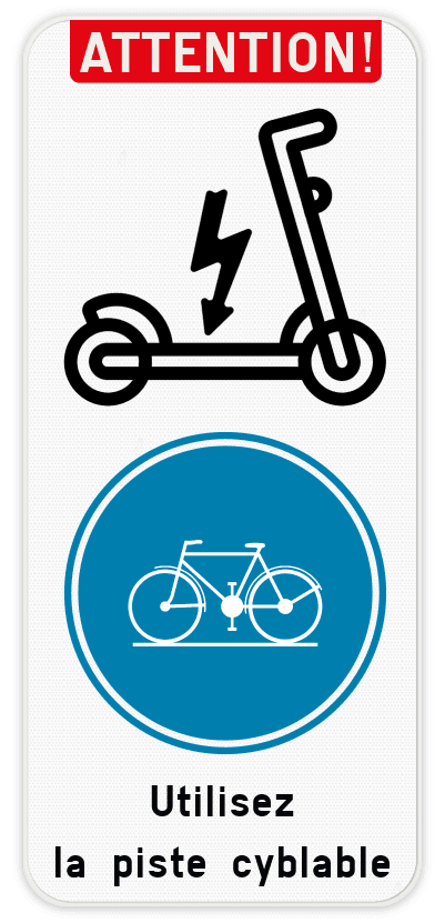 Panneau combiné - Trottinettes - Vélos