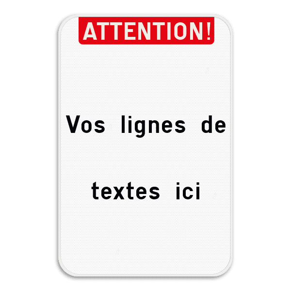 Panneau de Texte Personnalisable avec Texte d'en-tête Rouge