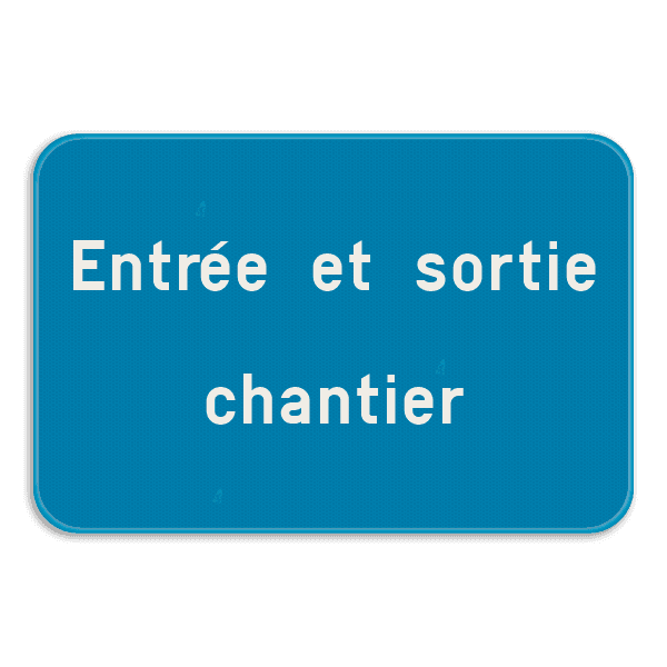 Panneau de texte Rectangulaire - Personnalisable paysage - Blanc/bleu