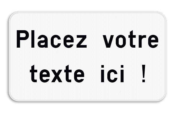 Panneau de Texte Personnalisable - 1 à 4 Lignes Blanc/Noir