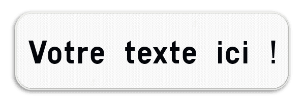 Panneau de Texte Personnalisable - 2 Lignes de Texte Blanc/Noir