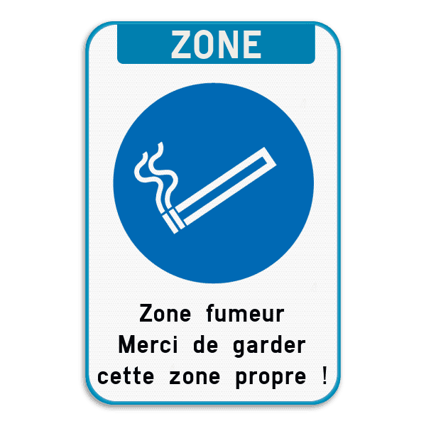 Zone fumeur - Texte personnalisé