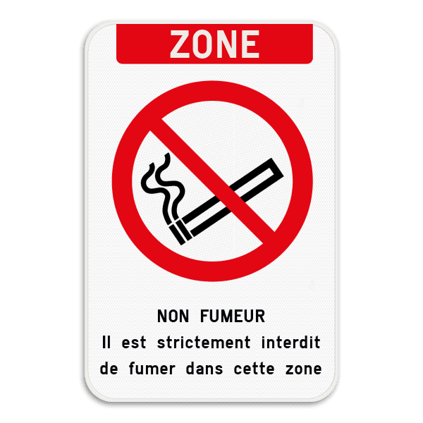 Zone - Interdiction de fumer - Texte personnalisé