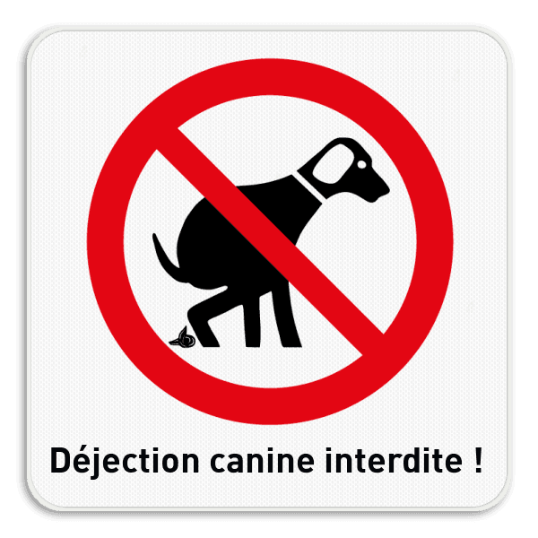 Panneau “Déjections canines interdites” – texte personnalisable