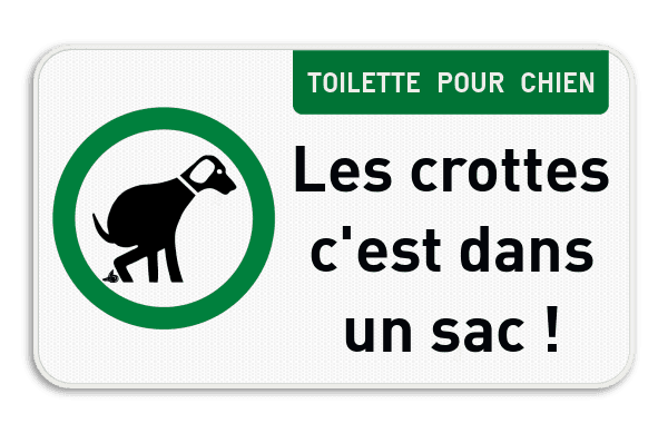 Panneau “Toilettes pour chiens” – texte personnalisable – extérieur