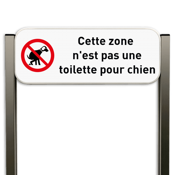 Panneau pour chien avec logo et texte personnalisable sur poteaux