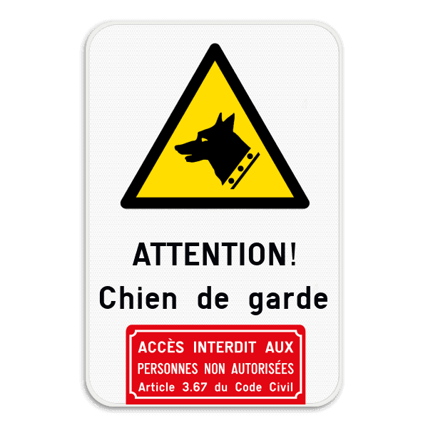 Panneau “Chien de garde – Accès interdit” – personnalisable – extérieur