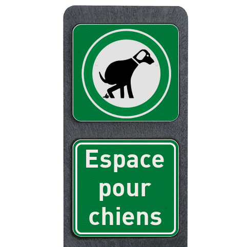 Piquet “Espace pour chiens” avec 2 panneaux – à planter en terrain