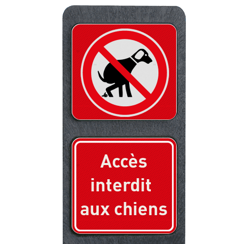 Piquet accès interdit aux chiens en plastique recyclé