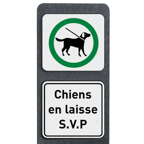 Piquet personnalisable “Chien en laisse SVP” – à planter – plastique recyclé
