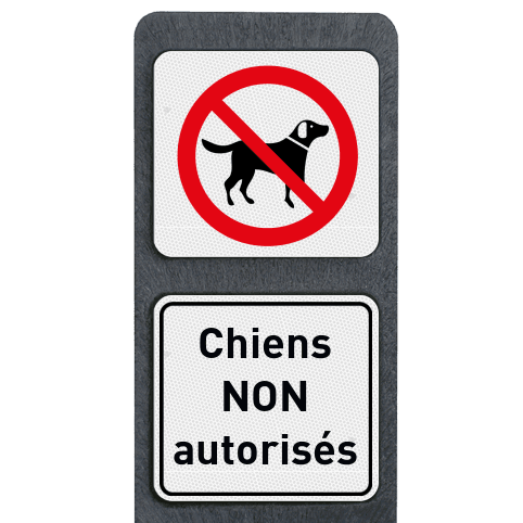 Délinéateur en plastique recyclé - Chiens NON autorisés