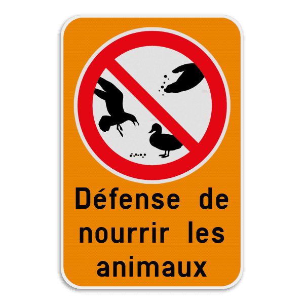 Panneau d'information - Interdiction de nourrir les animaux