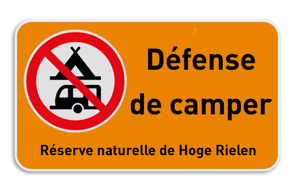 Panneau d'interdiction - Camping interdit - Texte personnalisé