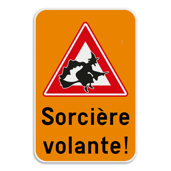 Panneau d'information - Sorcière volante