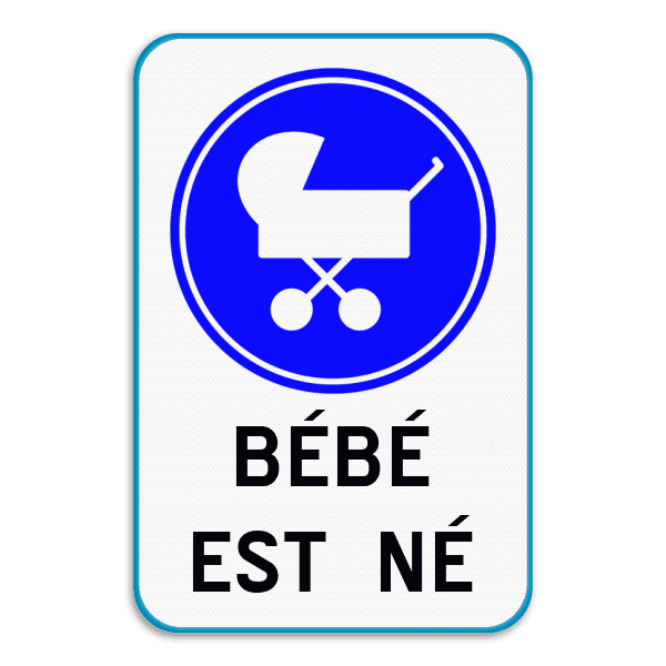 Panneau de Signalisation Personnalisé – Bébé est Né