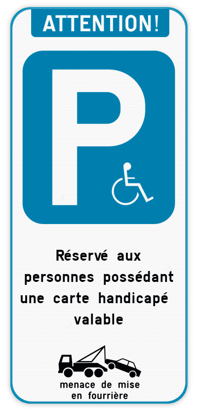 Panneau Handicapé Personnalisable – Stationnement PMR Sur Mesure