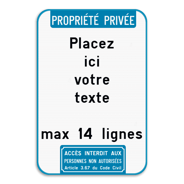 Panneau de Texte Personnalisable avec Texte d'en-tête + Pictogramme