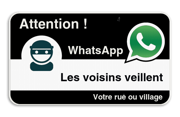 Panneau WhatsApp - Texte personnalisé - Noir