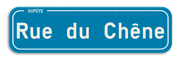 Plaque de rue Belge 7:2 - Ville/Commune - Bleue