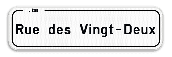 Plaque de rue belge 700x200mm - Ville/Commune blanche - Personnalisable