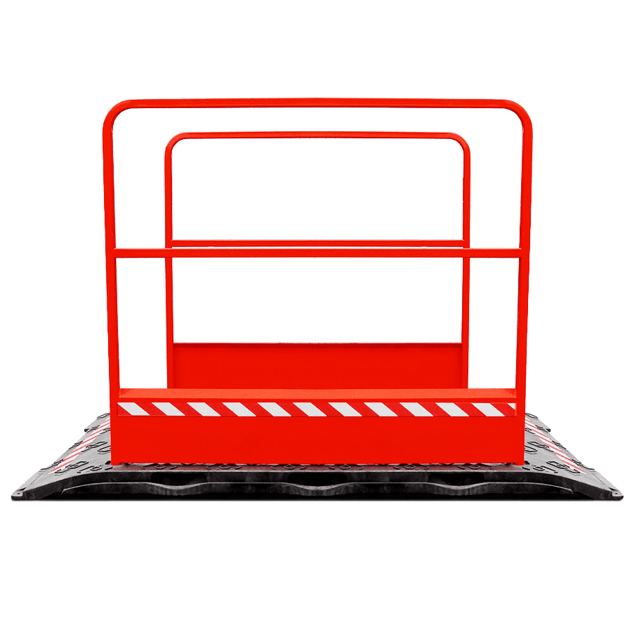 Kunststof loopbrug met leuning - rood - 1700x1000mm