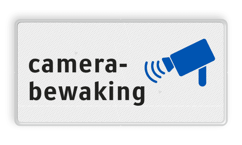 Reflecterend bord camerabewaking met pictogram