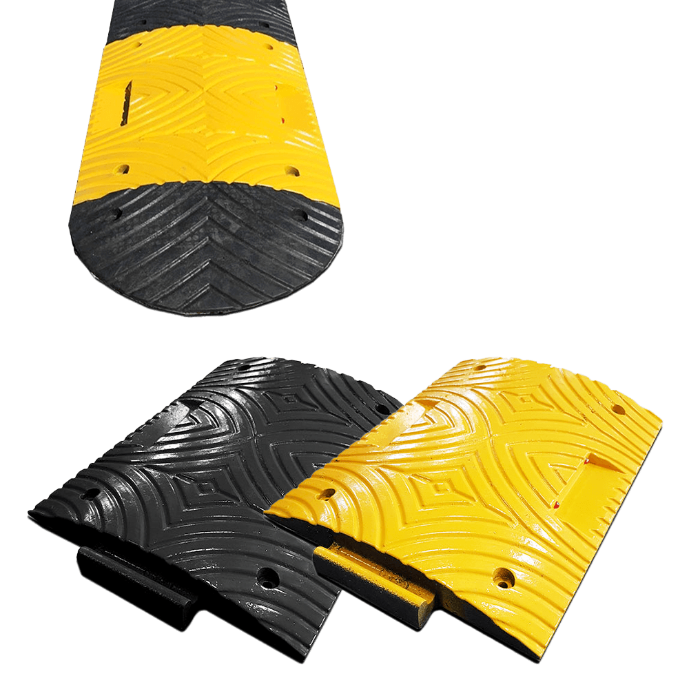 Ralentisseur en plastique recyclée 20 km/h - Pièces centrales - 500x400x50mm jaune/noir