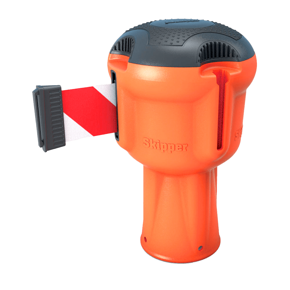 Enrouleur à sangle 50mm - Rouge/blanc (longeur de 9 mètres)
