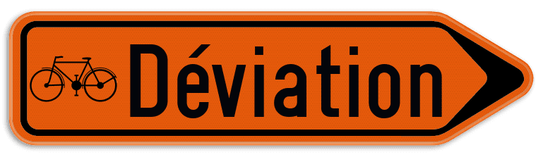 Panneau de signalisation - F41 - Déviation pour les cyclistes - Droite